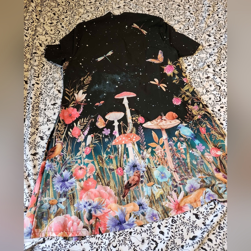 Blackmilk Fairytale Floral Short Sleeve Shirt Dress - Picture 3 of 9